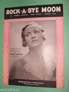 Rock A Bye Moon 1932 Johnson Steele & Lange Ethel Shutta of Ziegfeld Follies - Imagen 1 de 1