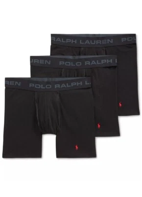 Calzoncillos boxer sin fricción para hombre de Polo Ralph Lauren 3-Pack Negro Talla S Foto 1 de 4