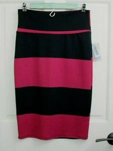 NWT LuLaRoe Womens Size S (27x24) Black & Burgundy Cassie Skirt Stretch 43-21028 - Picture 1 of 6