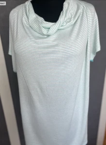 BNWT H By Halston Summer Top Marine Blue and White. Size XL - Picture 1 of 5