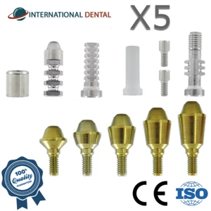 5x Straight Multi-Unit 1.6 System Dental Int Hex 2.42mm Connection Titanium Kit - Picture 1 of 9