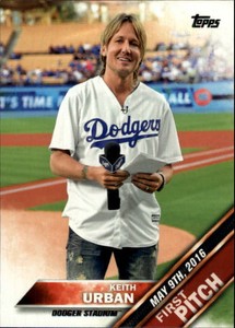 2016 Topps Update First Pitch Los Angeles Dodgers Baseball Card #FP5 Keith Urban