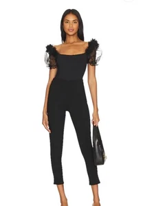 Free People schwarzer Body Tüll Schultern Gr. Small neu mit Etikett - Bild 1 von 10