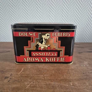 Vtg. DOUWE EGBERTS Coffee Koffie Old Box Bin Jar Canister Container Metal Tin  - Picture 1 of 7