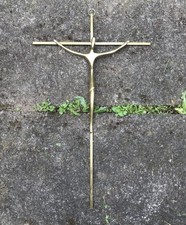 Large Surrealist Modernist Wall Crucifix Polished Brass 60s/70s...