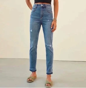 Anthropologie Pilcro High-Rise Cigarette Slim Straight Leg Release Hem Jeans 27 - Picture 1 of 11