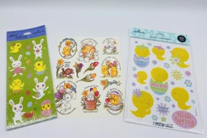 Lot Easter Hallmark AGC Stickers Glitter Flocked Chicks Bunny Rabbits  - Picture 1 of 4