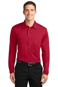 Port Authority Mens Dri-Fit SIlk touch Polo Golf Long Sleeve Polo Shirt K540LS - Picture 1 of 19