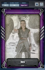 Topps Star Wars Card Trader 2020 Galaxy Greatest TLJ Purple Rey 104cc SR - Picture 1 of 2
