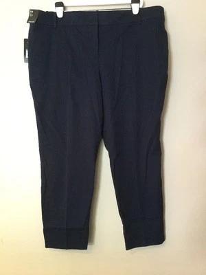 NWT WOMEN PURE ENERGY ANKLE LENGTH NAVY BLUE DRESS PANTS 24W L27.5 - Image 1 of 4