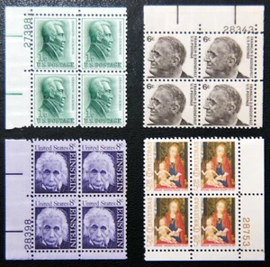US Stamps 1962 thru 1966, 4 Mint Plate Blocks SC# 1209, 1284, 1285 and 1321 MNH - Picture 1 of 6
