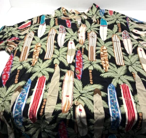 Vintage Reyn Spooner Hawaiian Shirt Mens XXL Green Surfboards 100% Spun Rayon - Picture 1 of 8