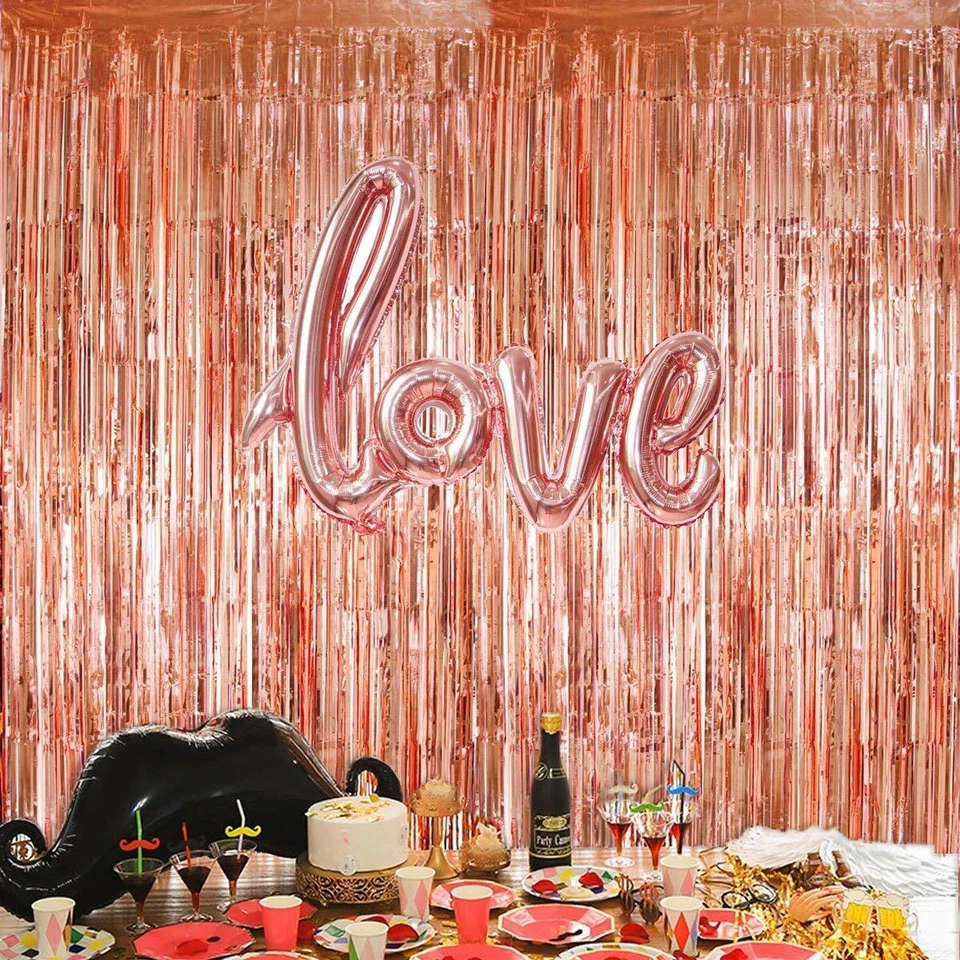 TINSEL SHIMMER FOIL DOOR CURTAIN GARLANDS BIRTHDAY PARTY DISCO DECORATIONS - Image 1 of 4