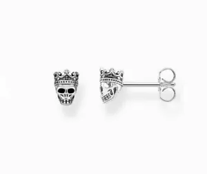 THOMAS SABO Skull King Earrings, Unisex, 925 Sterling Silver, H2111-643-11 - Picture 1 of 4