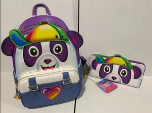 Loungefly Lisa Frank Panda Painter Exclusive Mini Backpack & Wallet Set NWT - Picture 1 of 15