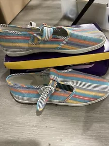 Vintage Coasters Colorful Slip on Flat Shoes ~ Size 10 New Old Stock NIB NOB - Picture 1 of 7