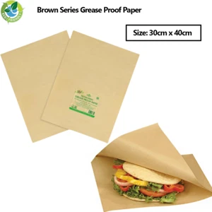 Grease proof Paper Brown Series Food Sandwich Wrap Pastry Packaging 30x40cm Bulk - Picture 1 of 2