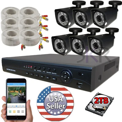 Sikker 8 Channel High Definition 1080P DVR 6 pcs Security Camera System 2TB HDD - Image 1 of 4