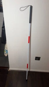 White Blind Walking Stick Folding Cane For Visually Impaired 125cm Non Slippy - Picture 1 of 5