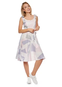 Z-16336-K4-1445) DAMEN KLEID MIDIKLEID PARTY COCKTAIL WEISS GEMUSTERT GR. 56 - Bild 1 von 3