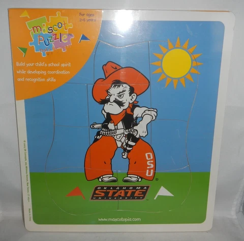 Oklahoma State University OSU Cowboys Pistol Pete Mascot Kids Puzzle Mascotopia Cover