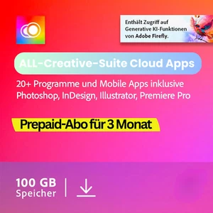 Adobe Creative Cloud | 3 Monate Prepaid | Win/Mac | Blitzversand - Photo 1/8