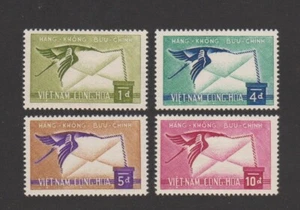 1960 Estampillas postales aéreas de Vietnam del Sur grúa carta de transporte Scott # C11-C14 montada sin montar o nunca montada - Imagen 1 de 2