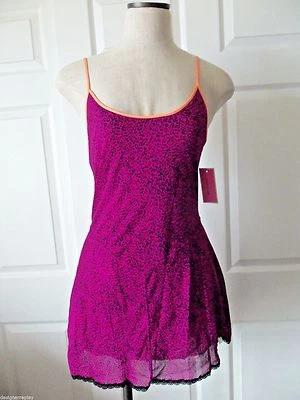 Genuine Juicy Couture Bright Bouganvillea Purple Animal Print Mesh Cami Gown - M - Image 1 of 4