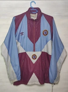 ASTON VILLA FC 1991-92 UMBRO 1/2 ZIP RAIN JACKET SOCCER SIZE M - Picture 1 of 16