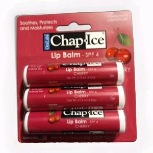 Oral Labs Chap Ice Lip Balm SPF 4 Cherry - 3 Pack 4.25g - Picture 1 of 2