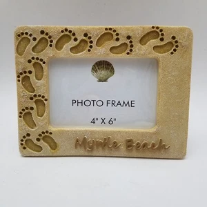 Myrtle Beach South Carolina Picture Frame 4×6 Souvenir Footprints in The Sand - Picture 1 of 7