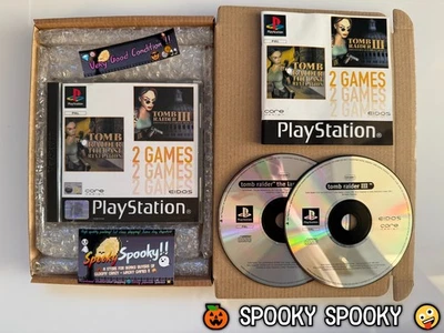 Tomb Raider III / The Last Revelation PS1 2 Games - UK PAL VGC CIB - Tracked - Image 1 of 4