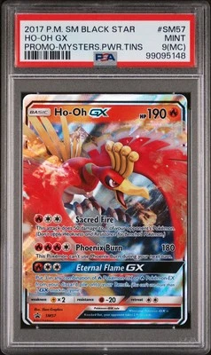 PSA 9(MC) 2017 Pokémon SM Black Star Ho-Oh GX Promo Tins #SM57 Mint POP 1 Miscut - Image 1 of 2