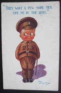 WW1 Cómic PATRIÓTICO ME QUIEREN MÁS SOLDADOS COMO YO EN UNIFORME DEL EJÉRCITO Humor - Imagen 1 de 2