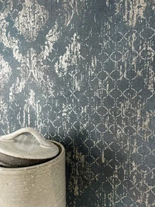 Tapete Vliestapete Anthrazit Ornamente Metallic  Glanztapete Mustertapete - Bild 1 von 4