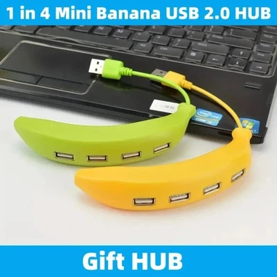 Hub Multi USB Ports Splitter Hub 4 Port Multiple Expander Funny Banana Shape - Image 1 of 4