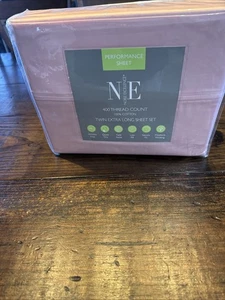 NOBLE EXCELLENCE SHEET SET 100% COTTON ROSE QUARTZ EXTRA LONG TWIN SIZE / DORM - Picture 1 of 7