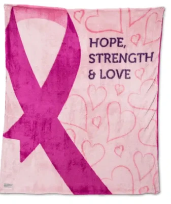 Scentsy Cozy Pink Ribbon Blanket Throw Breast Cancer Awareness original packagin - Image 1 of 3