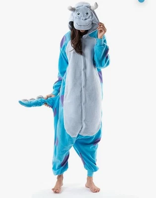 Belleza Brillo Unisex Adulto Animal Sulley Monstruos Halloween Disfraz Peluche Pj Pequeño Foto 1 de 4