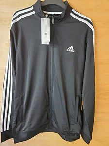 adidas Essentials Warm Up 3 Stripes Mens Full Zip Track jacket size L BNWT - Picture 1 of 5