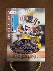 Sage Skyler 2004 verde autógrafo bronce LSU Tigers automático novato A20 385/500 ¡RC! - Imagen 1 de 2