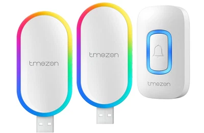 Campanello senza fili da esterno wirless bianco 2 ricevitori usb - Immagine 1 di 4