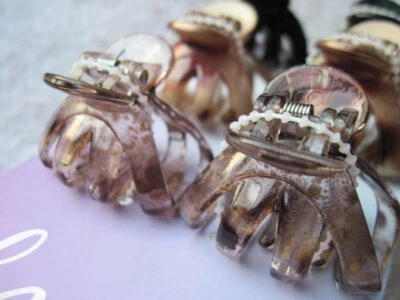 6 Goody Classic Small Spider Octopus Plastic Jaw Claw Clips 1.5" Black Marbled - Image 1 of 4