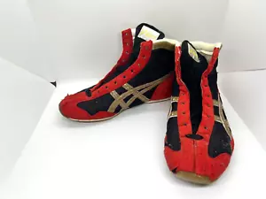 Asics Boxing Shoes TBX950 Red and Black Gold Line US8 ( 26.0 cm ) Japan Used - Picture 1 of 15
