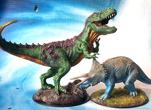 Tyrannosaurus Rex & Triceratops Pro Painted D&D Nolzur's Marvelous Minis s650 - Picture 1 of 10