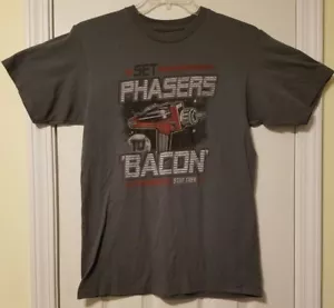 Star Trek Set Phasers To Bacon T-Shirt, Medium, Science Fiction Show, welovefine - Picture 1 of 3