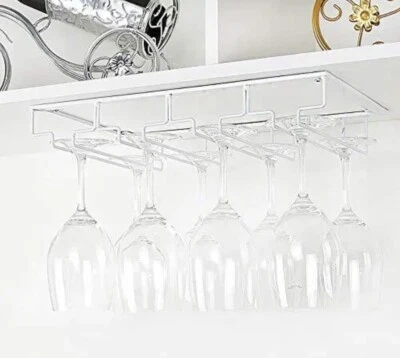 Wine Glass Rack Under Cabinet White Metal Wine Glass Organizer - Image 1 of 4