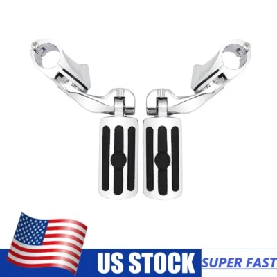 Clavijas de pie de carretera en ángulo largo para Harley Road King Street Glide barra de 1-1/4" 1,25" Foto 1 de 4