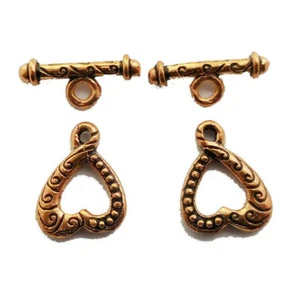 4 SET 13X18MM SOLID COPPER BALI TOGGLE CLASP ANTIQUE COPPER 968 ATL-324 - Picture 1 of 1