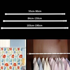 90/150/190CM Spring Loaded Curtain Rail Extendable Telescopic Voile Tension Pole